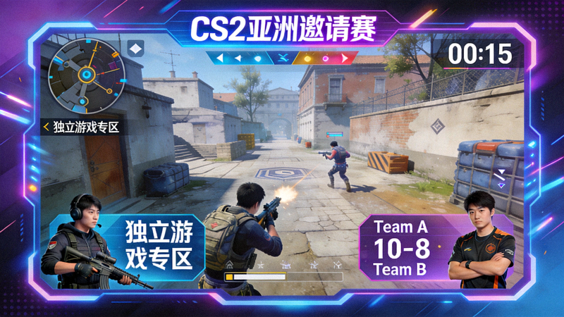 CS2亚洲邀请赛独立游戏直播画面